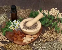 Illustration of herbal supplements promoting joint health, highlighting natural ingredients and holistic care.