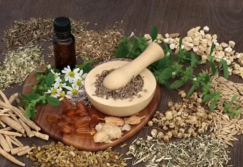 Illustration of herbal supplements promoting joint health, highlighting natural ingredients and holistic care.